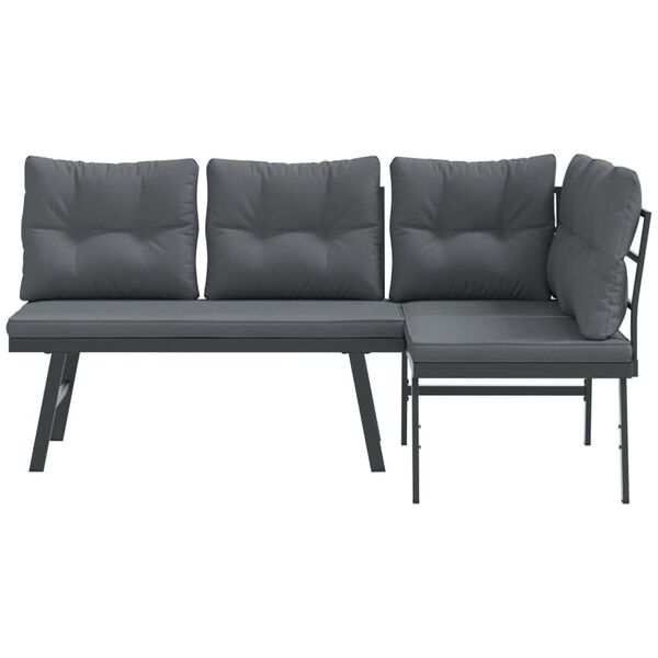 vidaXL aiapingid koos istmepatjadega 2 tk, must, pulbervärvitud teras