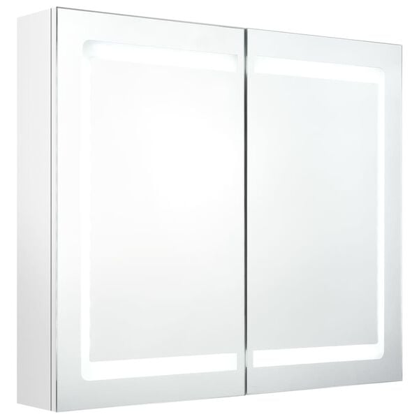 vidaXL LED vannitoa peegelkapp, säravvalge, 80 x 12 x 68 cm