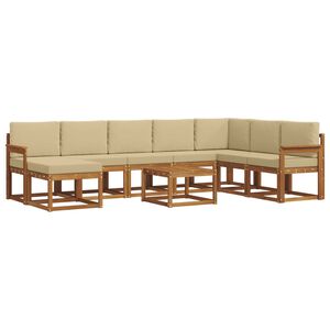vidaXL V&auml;li diivanikomplekt padjaga 9 pcs Looduslik ja beež