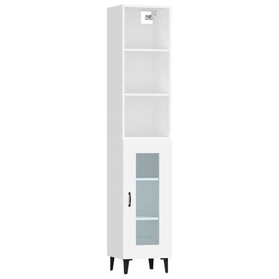 vidaXL kõrge kapp, valge , 34,5x34x180 cm, tehispuit