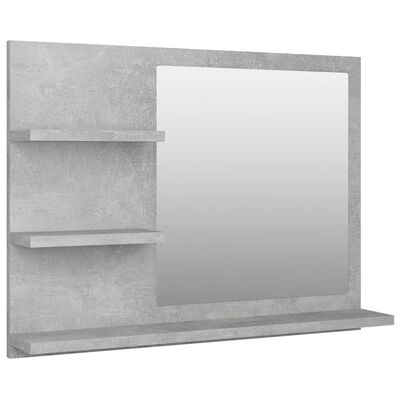 vidaXL vannitoapeegel, betoonhall, 60 x 10,5 x 45 cm, puitlaastplaat
