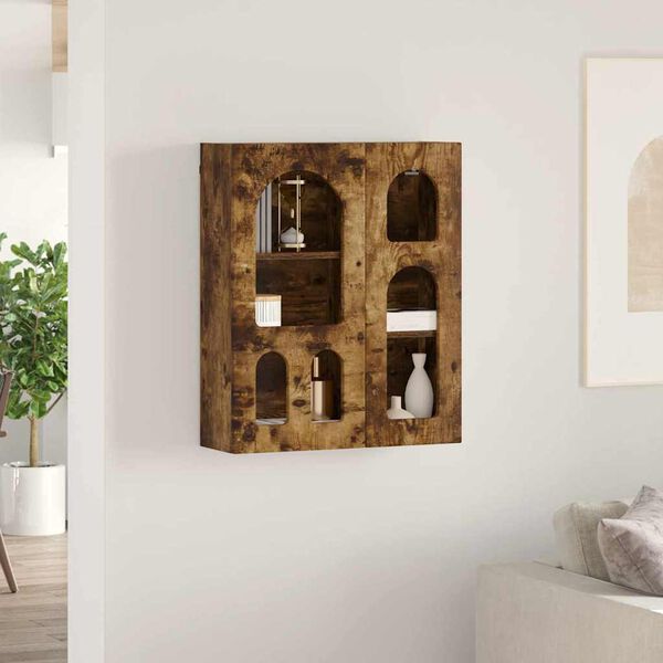 vidaXL Seinakapp riiuliga Suitsetatud tamm 59 x 20 x 71.5 cm Tehispuit