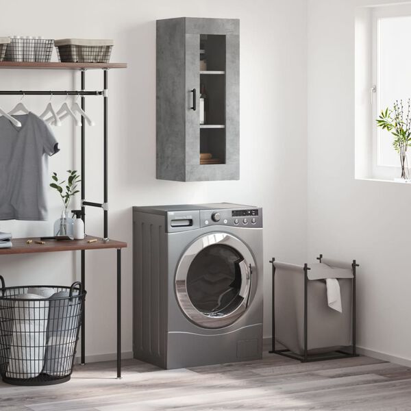 vidaXL seinakapp, betoonhall, 34,5 x 34 x 90 cm