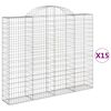 vidaXL kaarekujulised gabioonkorvid 15 tk, 200x30x160/180 cm, raud