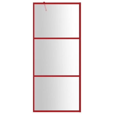 vidaXL dušinurga sein, läbipaistev ESG-klaas, punane, 80 x 195 cm