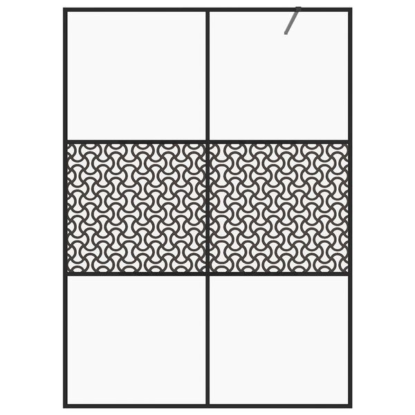vidaXL dušinurga sein, läbipaistev ESG-klaas, 140x195 cm, must