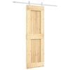 vidaXL Libisev uks Looduslik ja Valge 70 x 210 cm Tahke m&auml;nnipuit