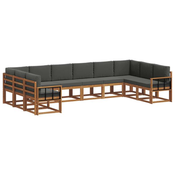 vidaXL V&auml;li diivanikomplekt padjaga 10 pcs Looduslik ja antriit