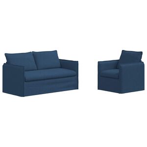 vidaXL Diivanikomplekt 2 tk Sinine kangas