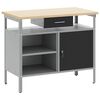 vidaXL T&ouml;&ouml;laud Must ja Hall 100 x 55 x 85 cm T&ouml;&ouml;deldud puit ja teras