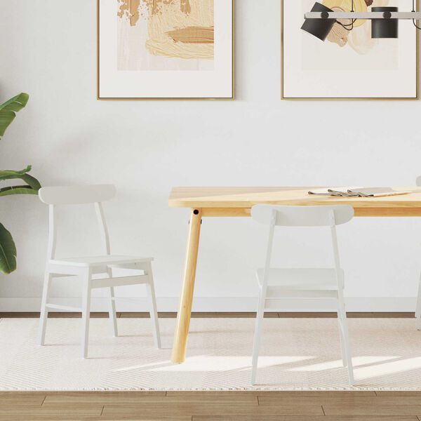 vidaXL S&ouml;&ouml;gitool 2 pcs Valge 43 x 44,5 x 77 cm Paks Kautsukipuit