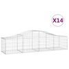 vidaXL kaarekujulised gabioonkorvid 14 tk, 200x50x40/60 cm, raud