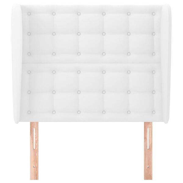 vidaXL voodipeats servadega, valge, 83x23x118/88 cm, kunstnahk