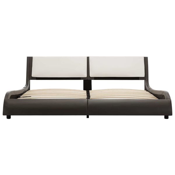 vidaXL Voodi raam Hall ja valge 160 x 200 cm Kunstnahk