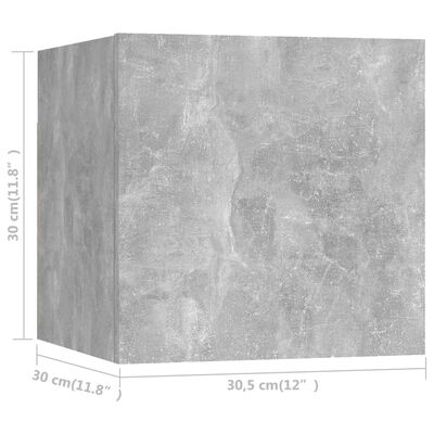 vidaXL seina telerikapid, 4 tk, betoonhall, 30,5x30x30 cm