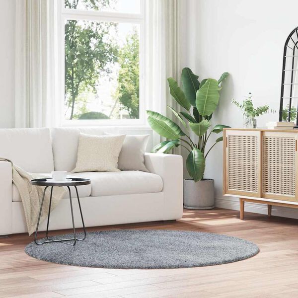 vidaXL k&otilde;rge narmaga Shaggy vaip, NAVARRA, helehall, 160x160 cm