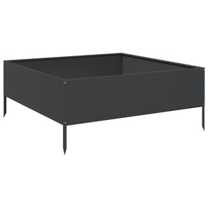 vidaXL k&otilde;rgendatud aia taimelava, must, 100x100x25 cm, teras