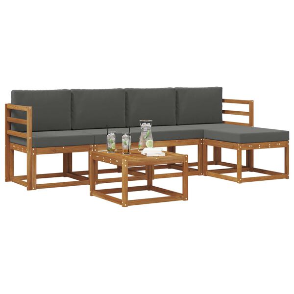 vidaXL V&auml;li diivanikomplekt padjaga 6 pcs Looduslik ja antriit