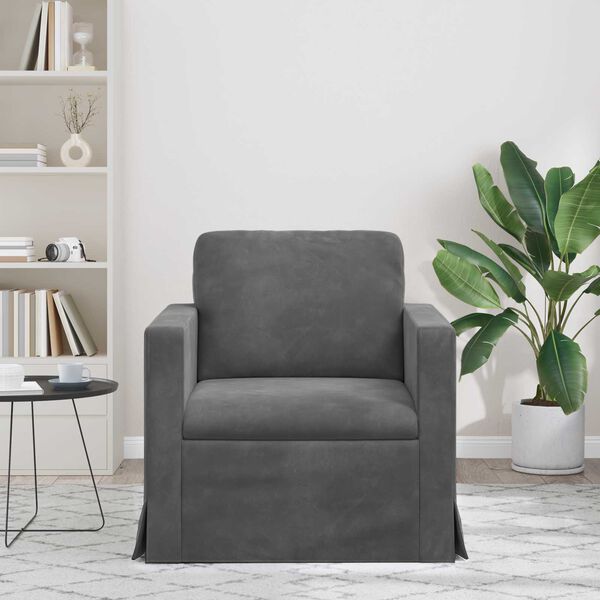 vidaXL Diivan Tumehall &Uuml;ldm&otilde;&otilde;tmed: 78 x 78 x 80 cm (L x S x K) Samet