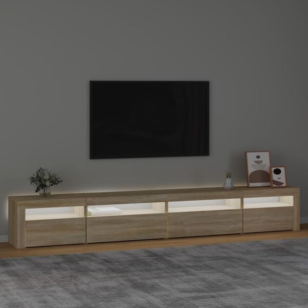 vidaXL telerialus LED-tuledega, Sonoma tamm, 270x35x40 cm