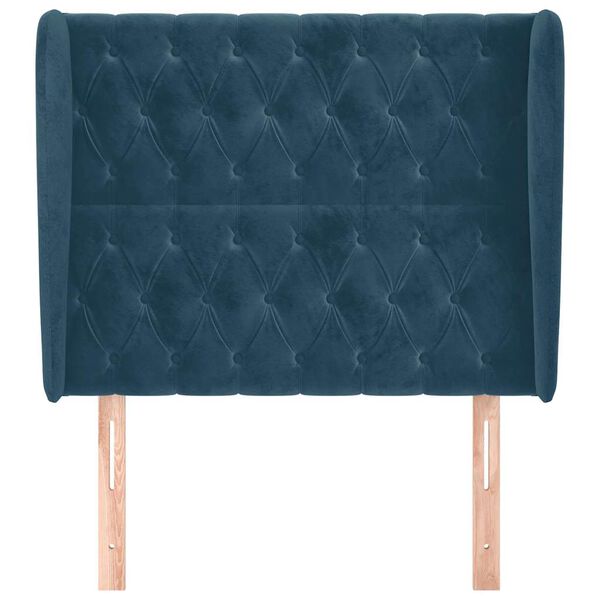 vidaXL voodipeats servadega, tumesinine, 103x23x118/128 cm, samet