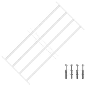 vidaXL Akna turvav&otilde;re 4 ristvartiga 3 pcs 63-114 cm Tsingitud teras