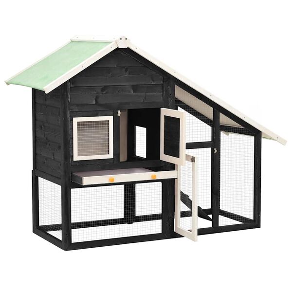 vidaXL k&uuml;&uuml;likupuur, hall ja valge, 140x63x120 cm, kuusepuidust