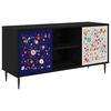 vidaXL Telerikapp MAINZ 102 x 33 x 51 cm Must tamm Tehispuit