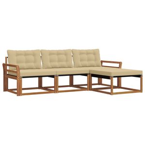 vidaXL V&auml;li diivanikomplekt padjaga 4 pcs Looduslik ja beež