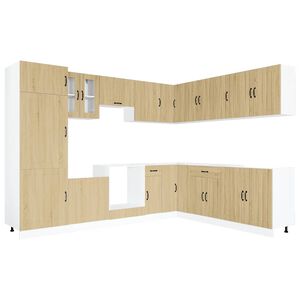 vidaXL 14 -osaline k&ouml;&ouml;gikapi komplekt Lucca, sonoma tamm, tehispuit