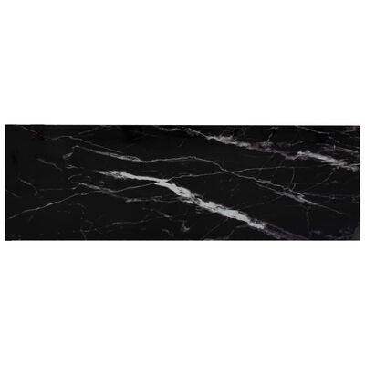 vidaXL riiul, läbipaistev, must marmor, 100x36x90 cm, karastatud klaas