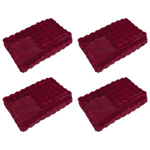 vidaXL Valejõhvikaristu tekk 4 pcs Bordeaux punane 130 x 150 cm
