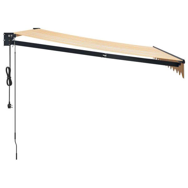 vidaXL automaatne sisset&otilde;mmatav varikatus kollane-valge 3x2,5 m