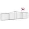 vidaXL kaarekujulised gabioonkorvid 4 tk, 400x50x80/100 cm, raud
