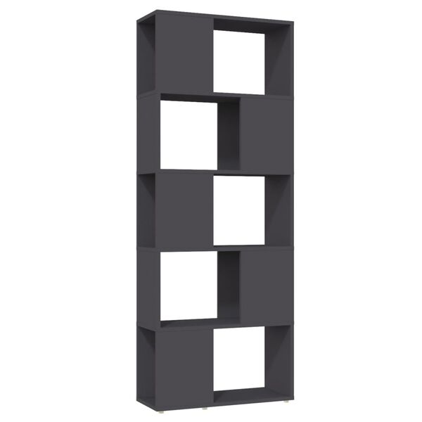 vidaXL raamaturiiul/ruumijagaja, hall 60 x 24 x 155 cm, puitlaastplaat