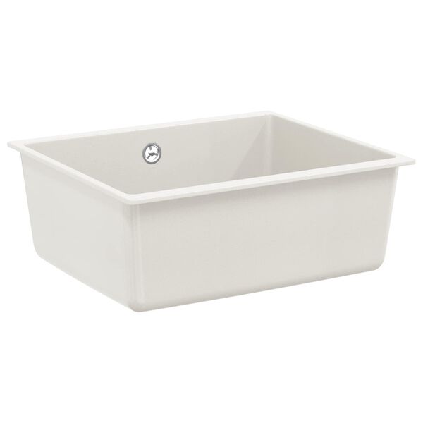 vidaXL Kraan Valge 530 x 460 mm 80% Kvarts ja 20% Vaik