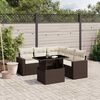 vidaXL 6-osaline aiam&ouml;&ouml;blikomplekt patjadega, pruun, pol&uuml;rotang