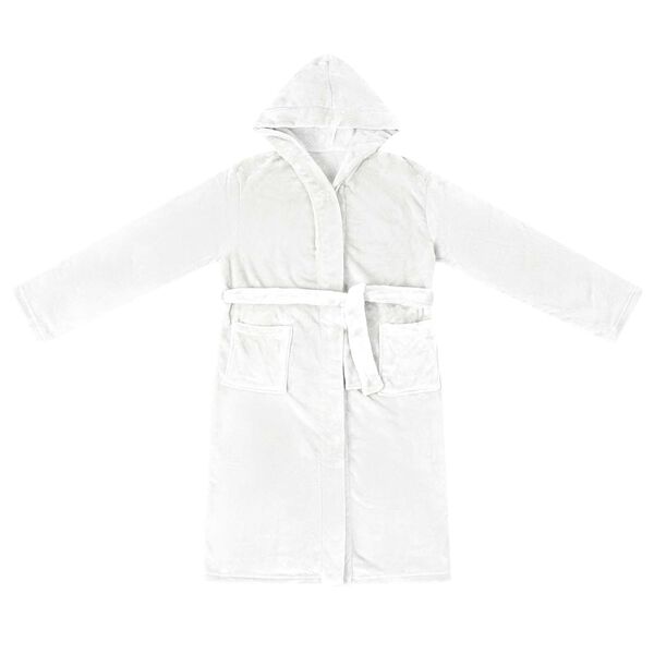 vidaXL Viskaja kapuutsiga Valge xxxl Flanell