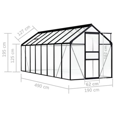 vidaXL kasvuhoone, antratsiithall, alumiiniumist 9,31 m²