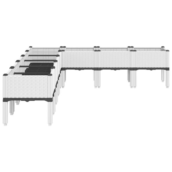 vidaXL jalgadega taimekast, valge, 200 x 160 x 42 cm, PP