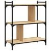 vidaXL raamaturiiul 3 korrust, Sonoma tamm, 76 x 32 x 88 cm, tehispuit
