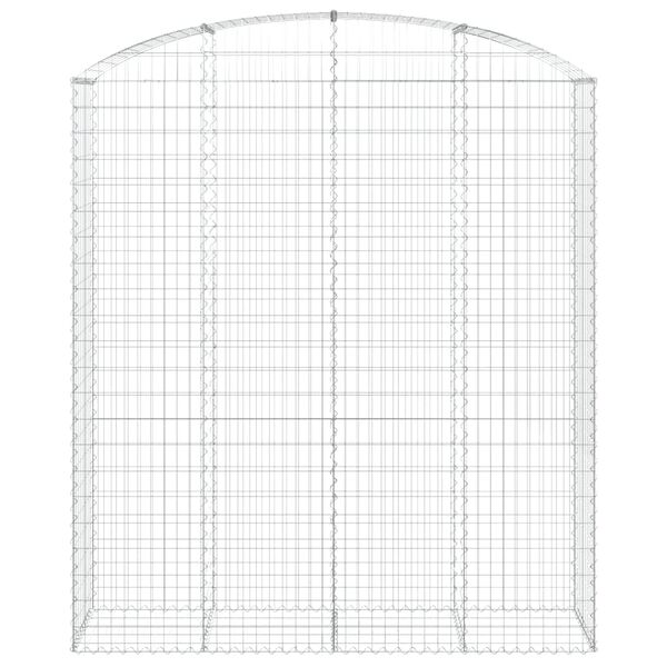 vidaXL kaarekujuline gabioonkorv, 200x50x220/240 cm, tsingitud raud