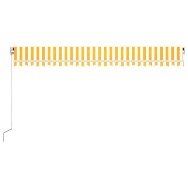 vidaXL k&auml;sitsi sisset&otilde;mmatav varikatus, 500 x 300 cm kollane, valge