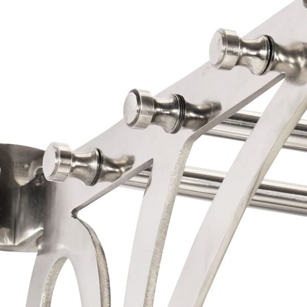 vidaXL seinale kinnitatav riiul koos nagide ja peegliga, alumiinium