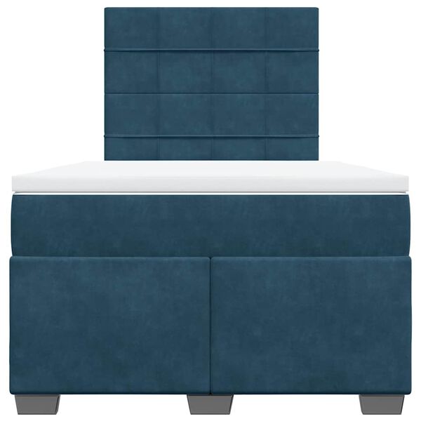 vidaXL kontinentaalvoodi madratsiga, sinine, 120x200 cm, samet