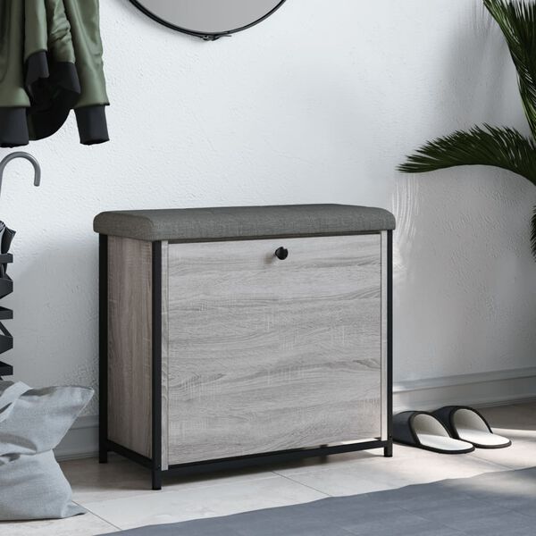 vidaXL klappuksega jalatsipink, hall Sonoma tamm, 62 x 32 x 56 cm