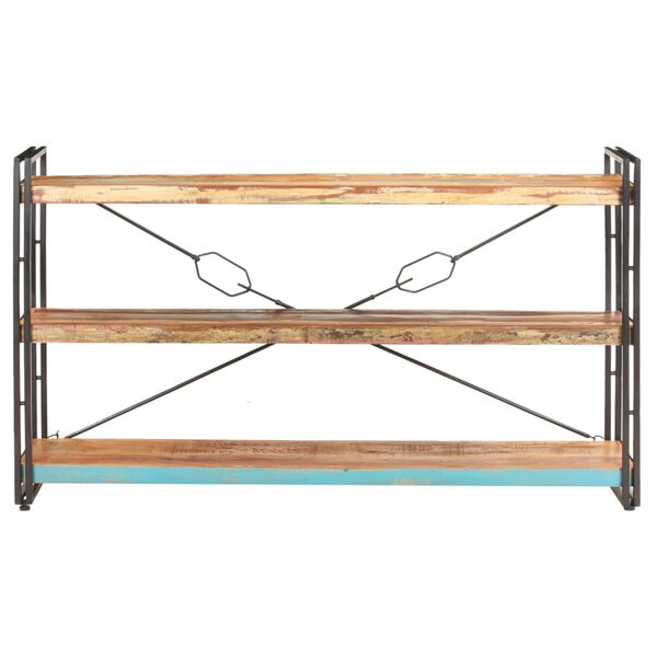 vidaXL 3 riiuliga raamaturiiul, 140 x 30 x 80 cm, taastatud puit