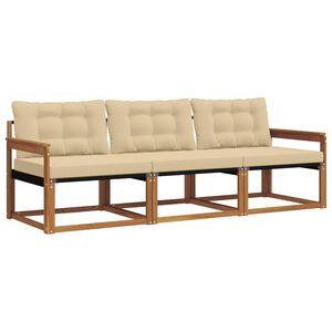 vidaXL V&auml;li diivanikomplekt padjaga 3 pcs Looduslik ja beež