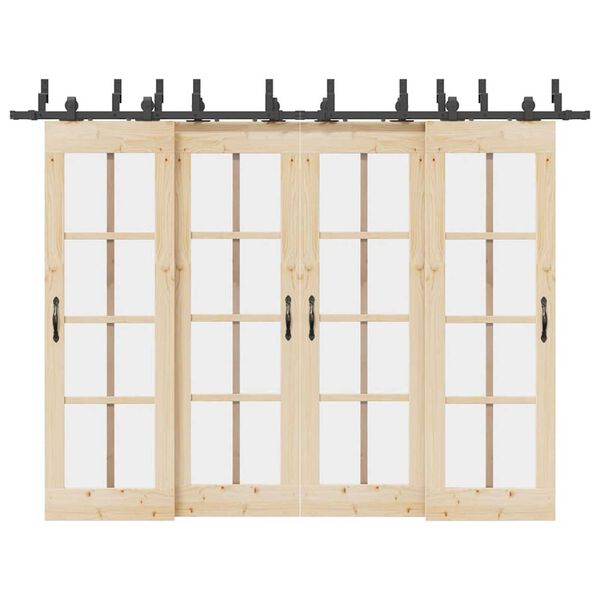 vidaXL liugukse tarvikute komplekt 305 cm terasest, must