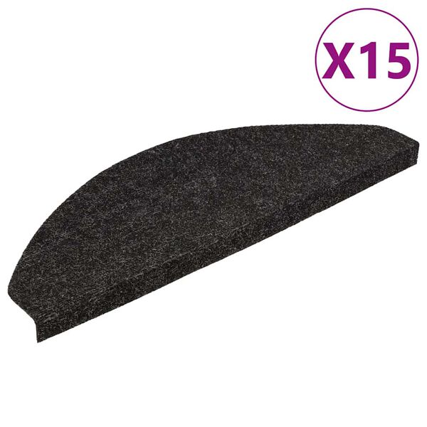 vidaXL iseliimuv trepivaip, 15 tk, 56x17x3 cm, must